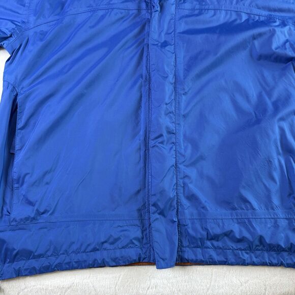 Cabela's Mens M Blue Full Zip Hooded Packable Windbreaker Jacket *Stained* - Picture 6 of 16